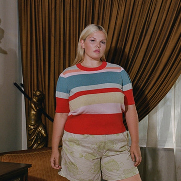 Rachel Antonoff Bijou Sweater in Striped Pastel - Picture 3 of 3